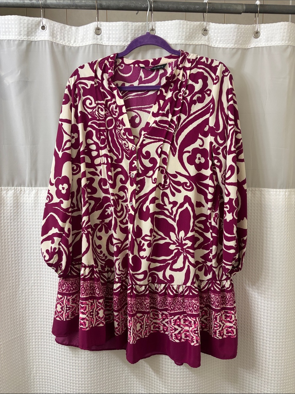 Zara Floral Print Dress Pink - Flowy , knee length